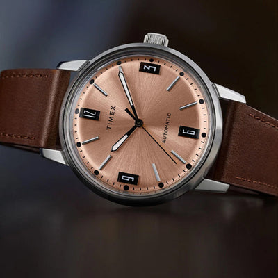 Timex Marlin Pink Round Dial Mechanical Automatic Men's Watch 42mm TWEG26701