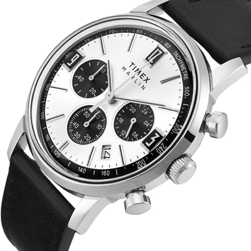 Timex Marlin Silver-Tone Round Dial Analog Men's Watch  42mm TWEG26703