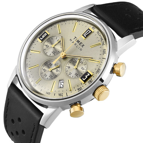 Timex Marlin Beige Round Dial Analog Men's Watch 42mm TWEG26705