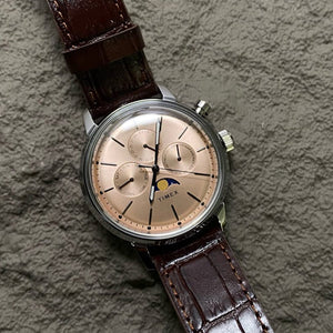 Timex Marlin Rose Gold-Tone Round Dial Analog Moon Phase Men's Watch  40mm TWEG26801