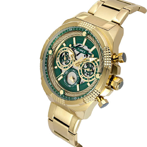 Timex Fashion Round Green Dial Analog Men's Watch 46.75mm TWEG27700