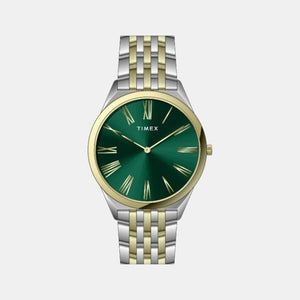 Fashion Men Quartz Green Dial Analog Stainless Steel Watch TWEG27903