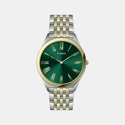 Fashion Men Quartz Green Dial Analog Stainless Steel Watch TWEG27903