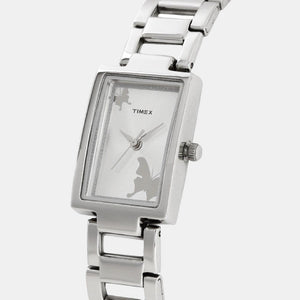 Fashion Women Quartz Silver Dial Analog Stainless Steel Watch TWEL11300