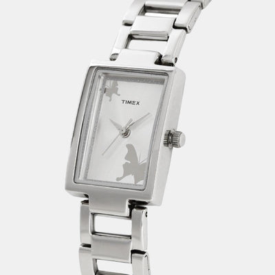 Fashion Women Quartz Silver Dial Analog Stainless Steel Watch TWEL11300