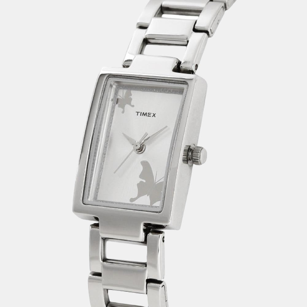 Fashion Women Quartz Silver Dial Analog Stainless Steel Watch TWEL11300