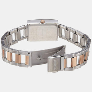 Fashion Women Quartz Silver Dial Analog Stainless Steel Watch TWEL11302
