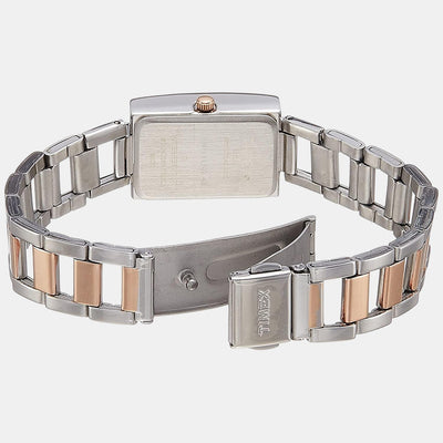 Fashion Women Quartz Silver Dial Analog Stainless Steel Watch TWEL11302