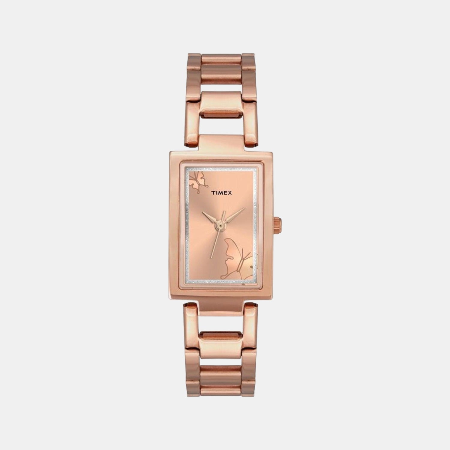 Fashion Women Quartz Rose Gold Dial Analog Stainless Steel Watch TWEL11303