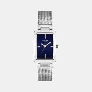 Fashion Women Quartz Blue Dial Analog Stainless Steel Watch TWEL11307