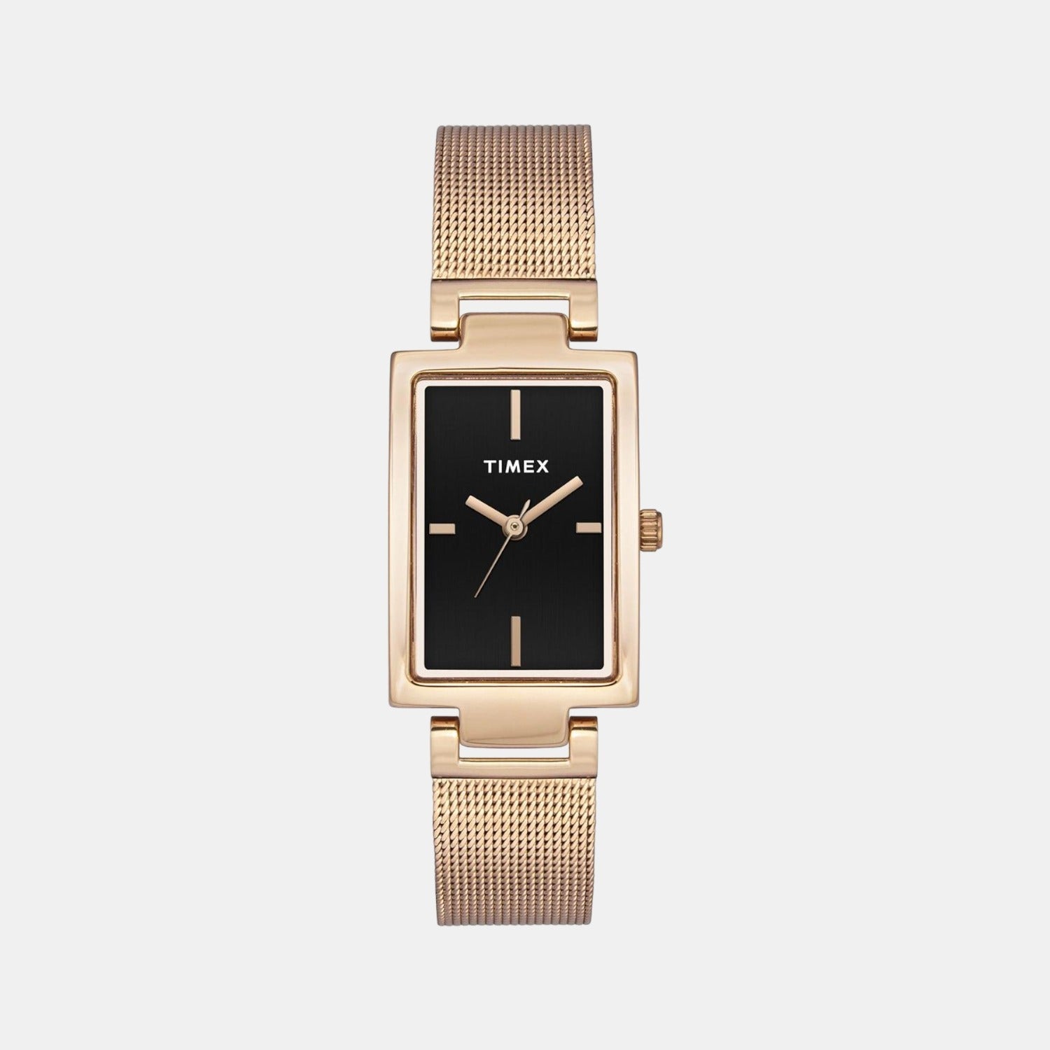 Fashion Women Quartz Black Dial Analog Stainless Steel Watch TWEL11308