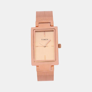 Fashion Women Quartz Rose Gold Dial Analog Stainless Steel Watch TWEL11309
