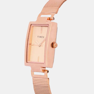 Fashion Women Quartz Rose Gold Dial Analog Stainless Steel Watch TWEL11309