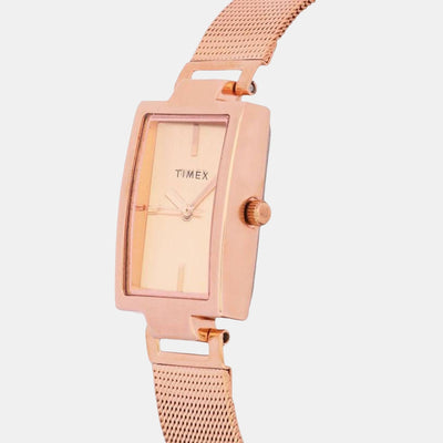 Fashion Women Quartz Rose Gold Dial Analog Stainless Steel Watch TWEL11309
