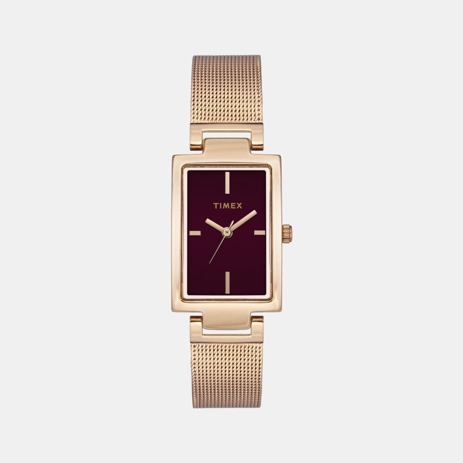 Fashion Women Quartz Brown Dial Analog Stainless Steel Watch TWEL11310