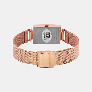 Fashion Women Quartz Brown Dial Analog Stainless Steel Watch TWEL11310