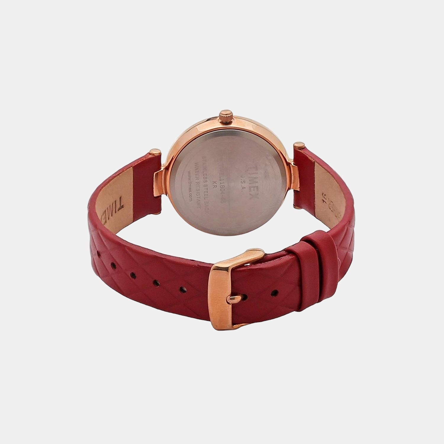 Fashion Women Quartz Red Dial Analog Leather Watch TWEL11804