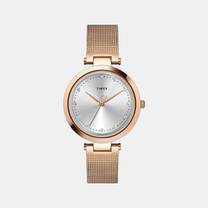 Fashion Women Quartz Silver Dial Analog Stainless Steel Watch TWEL11823