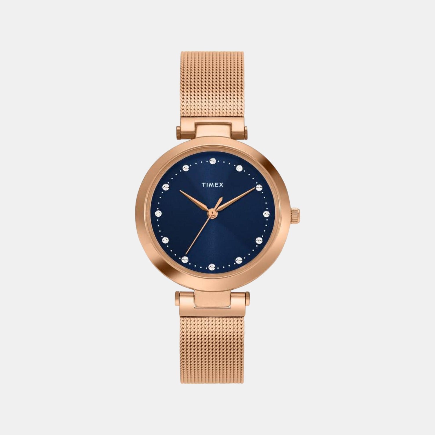 Fashion Women Quartz Blue Dial Analog Stainless Steel Watch TWEL11824