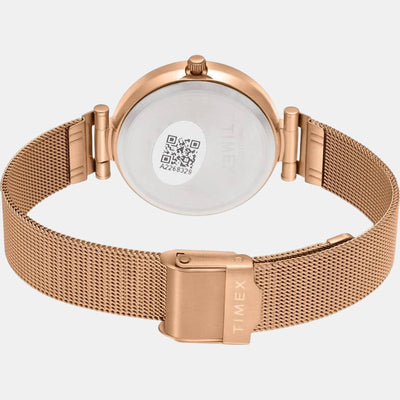 Fashion Women Quartz Blue Dial Analog Stainless Steel Watch TWEL11824