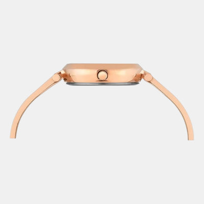 Fashion Women Quartz Rose Gold Dial Analog Leather Watch TWEL11828