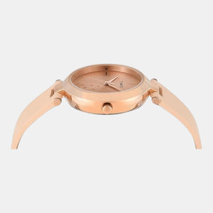 Fashion Women Quartz Rose Gold Dial Analog Leather Watch TWEL11828