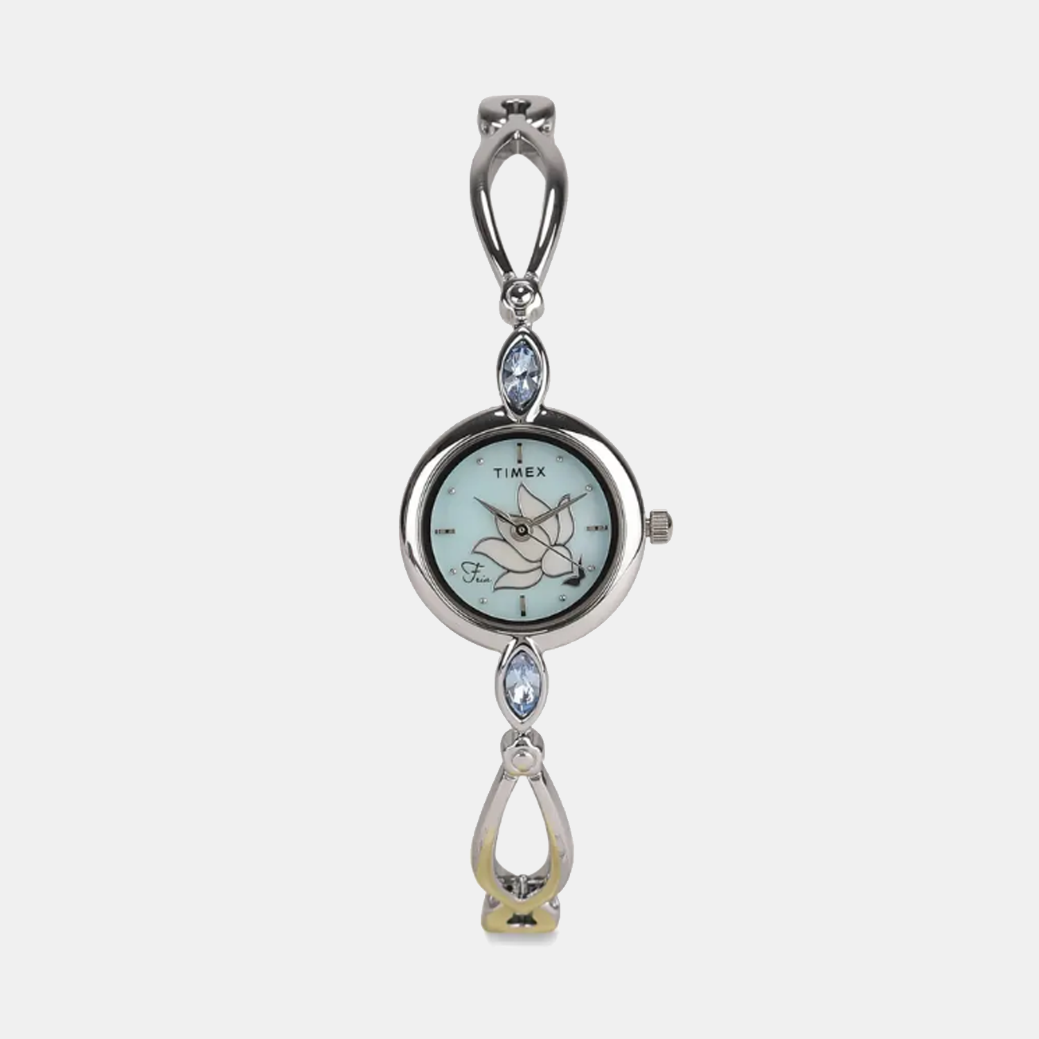 Fria Women Quartz Blue Dial Analog Stainless Steel Watch TWEL12400T