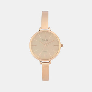 Fashion Women Quartz Rose Gold Dial Analog Stainless Steel Watch TWEL12803