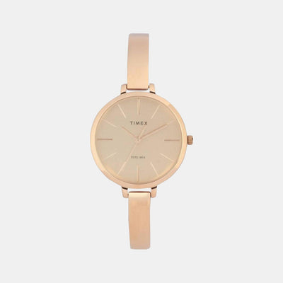 Fashion Women Quartz Rose Gold Dial Analog Stainless Steel Watch TWEL12803