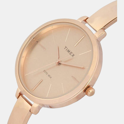 Fashion Women Quartz Rose Gold Dial Analog Stainless Steel Watch TWEL12803