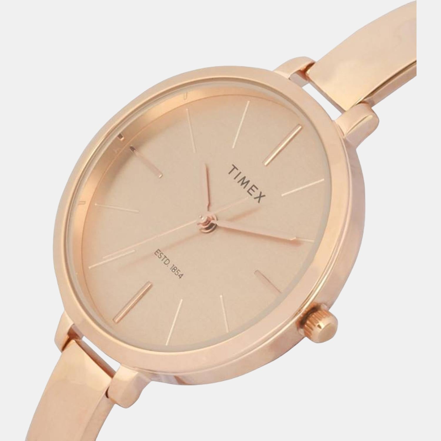 Fashion Women Quartz Rose Gold Dial Analog Stainless Steel Watch TWEL12803