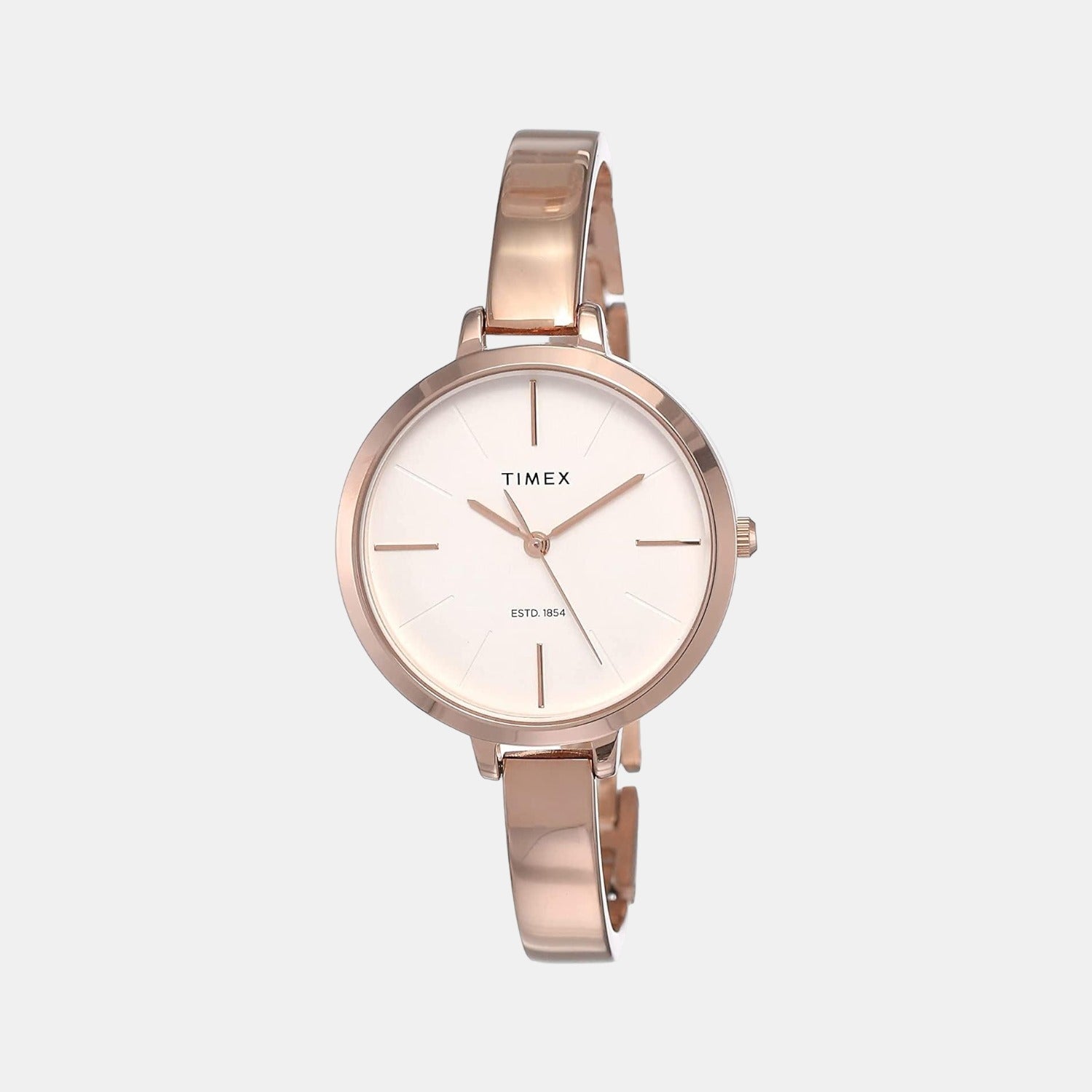 Fashion Women Quartz Beige Dial Analog Stainless Steel Watch TWEL12804