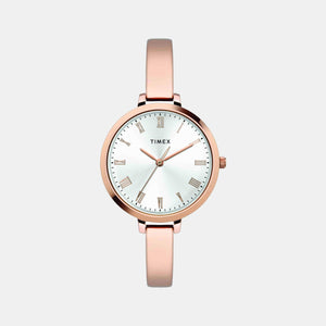 Fashion Women Quartz Silver Dial Analog Brass Watch TWEL12817