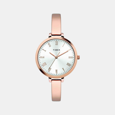 Fashion Women Quartz Silver Dial Analog Brass Watch TWEL12817