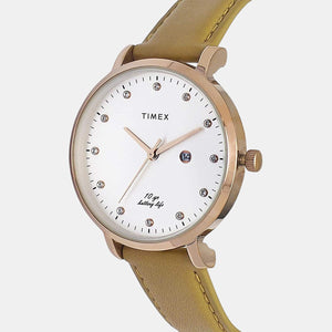 Empera Women Quartz Silver Dial Analog Leather Watch TWEL12907