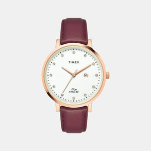 Empera Women Quartz Silver Dial Analog Leather Watch TWEL12908