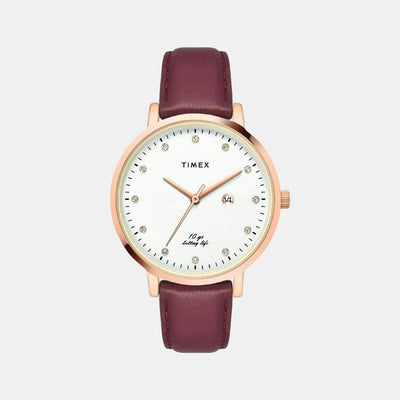 Empera Women Quartz Silver Dial Analog Leather Watch TWEL12908