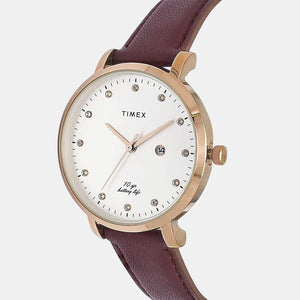 Empera Women Quartz Silver Dial Analog Leather Watch TWEL12908