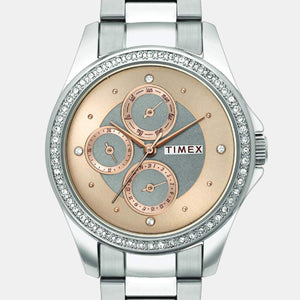 E Class Women Quartz Rose Gold Dial Chronograph Stainless Steel Watch TWEL13000