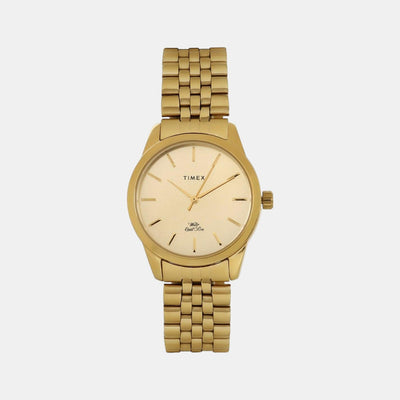 E Class Women Quartz Gold Dial Analog Stainless Steel Watch TWEL13103