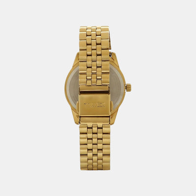 E Class Women Quartz Gold Dial Analog Stainless Steel Watch TWEL13103