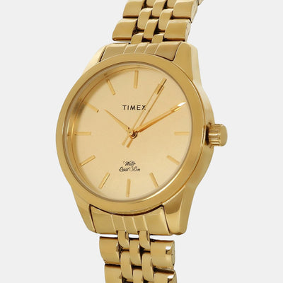 E Class Women Quartz Gold Dial Analog Stainless Steel Watch TWEL13103