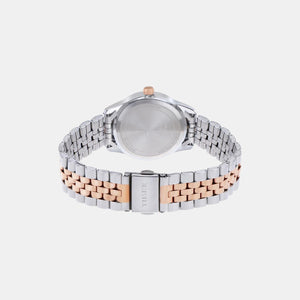 Fashion Women Quartz White Dial Analog Stainless Steel Watch TWEL13110