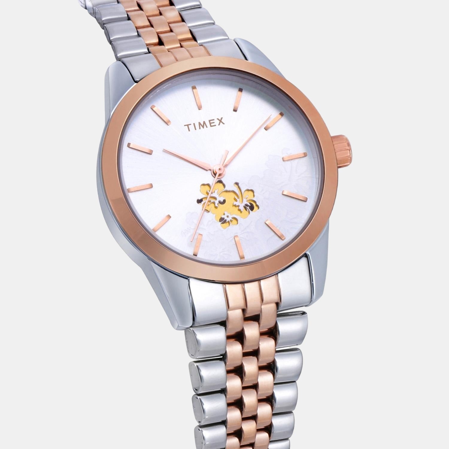 Fashion Women Quartz White Dial Analog Stainless Steel Watch TWEL13110