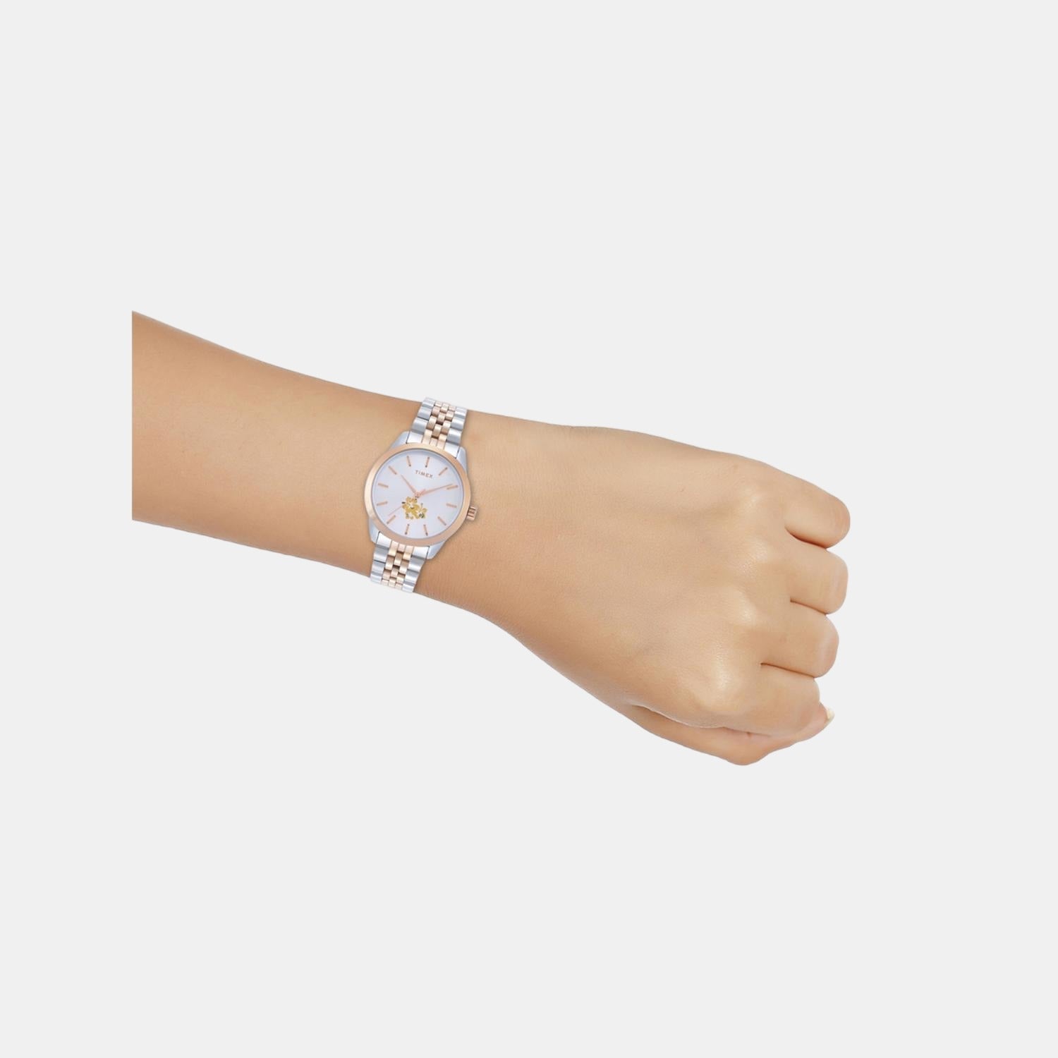 Fashion Women Quartz White Dial Analog Stainless Steel Watch TWEL13110