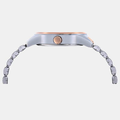 Fashion Women Quartz Rose Gold Dial Analog Stainless Steel Watch TWEL13111