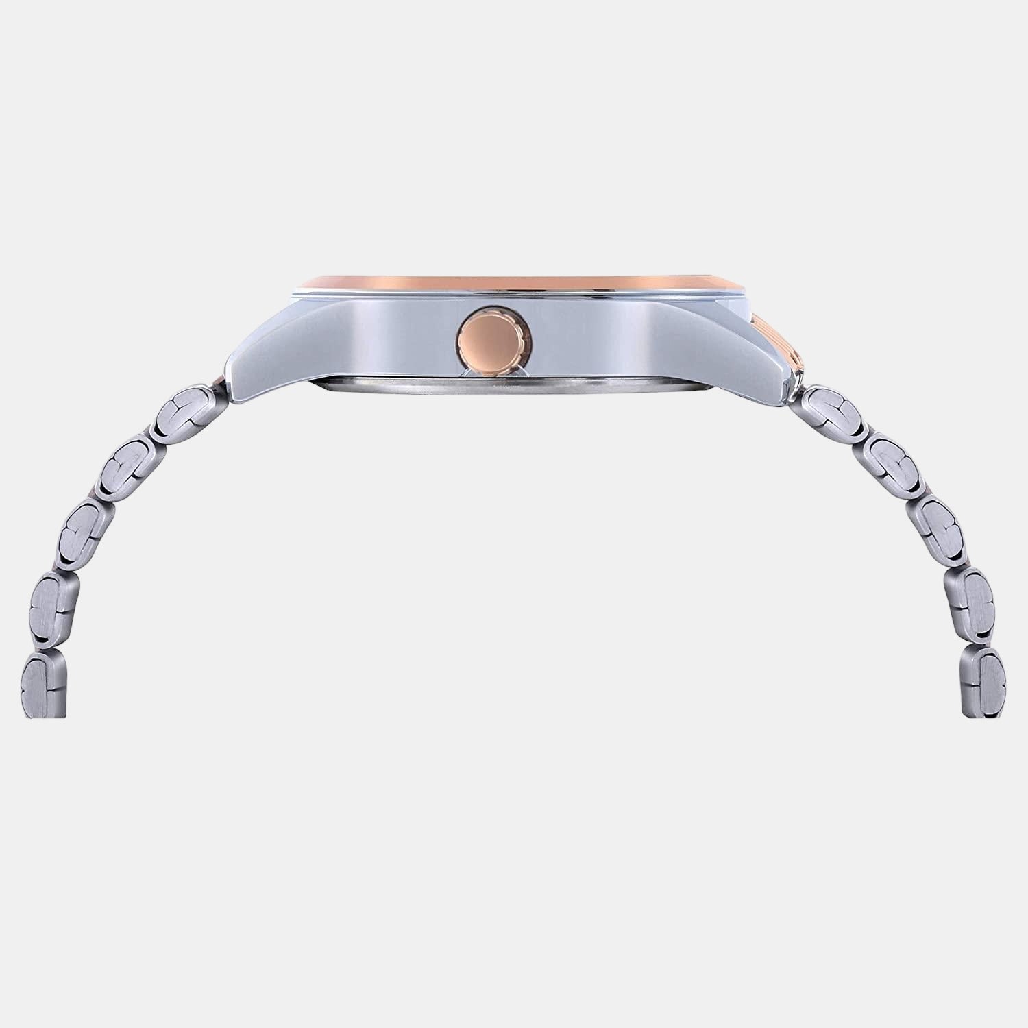 Fashion Women Quartz Rose Gold Dial Analog Stainless Steel Watch TWEL13111