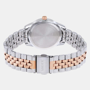 Fashion Women Quartz Rose Gold Dial Analog Stainless Steel Watch TWEL13111