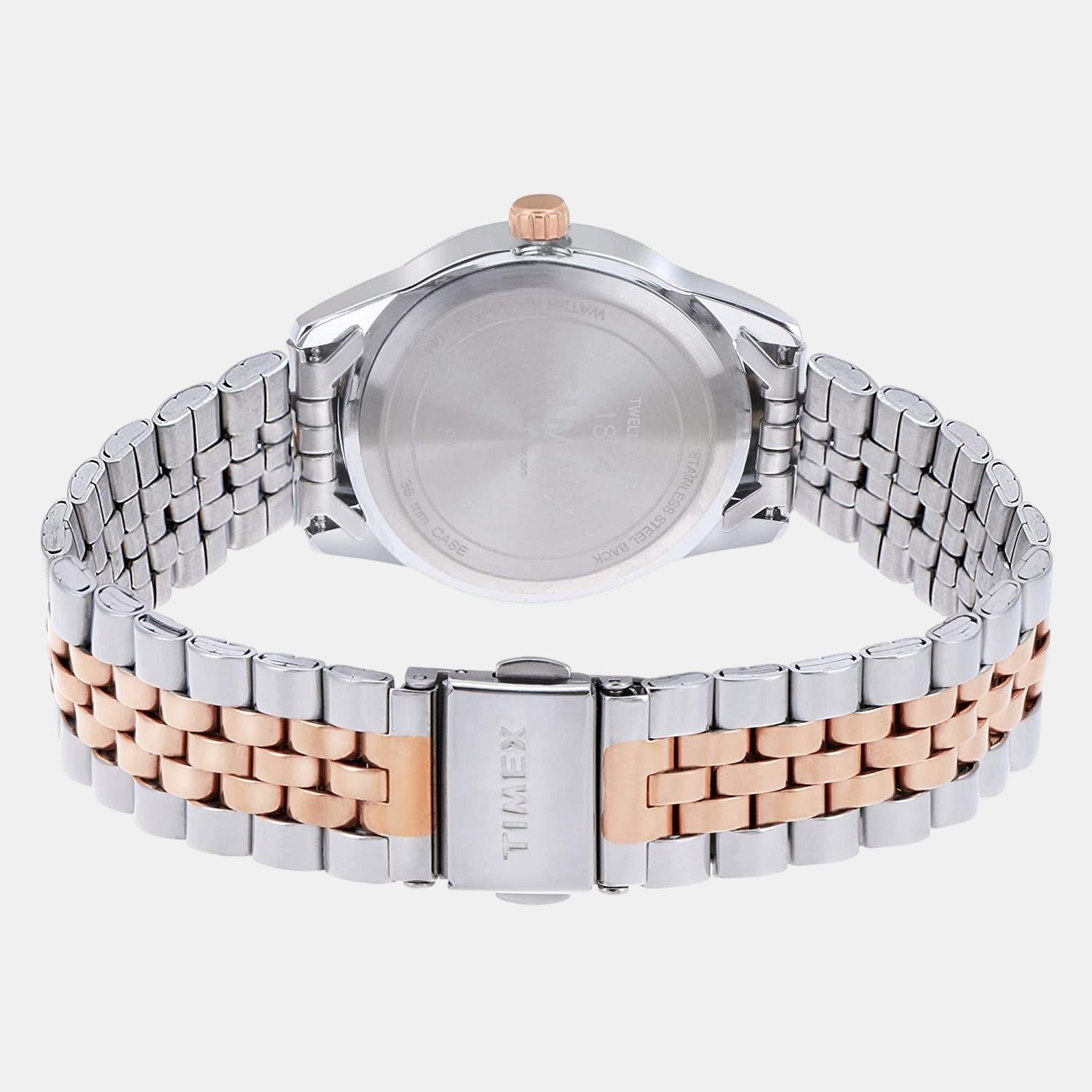 Fashion Women Quartz Rose Gold Dial Analog Stainless Steel Watch TWEL13111
