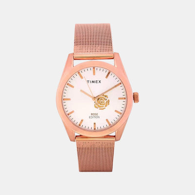 Fashion Women Quartz White Dial Analog Stainless Steel Watch TWEL13200